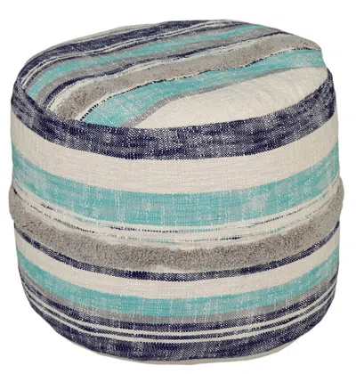 Homezia 18" Blue 100% Cotton Ottoman