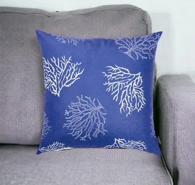Homezia 18" Blue And White Throw Pillow Cover