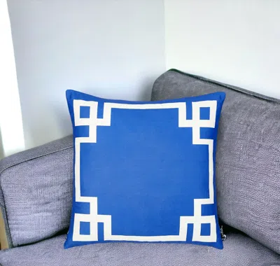 Homezia 18" Blue And White Throw Pillow Cover