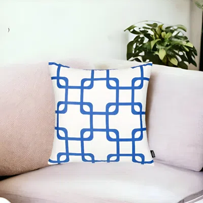 Homezia 18" Blue And White Throw Pillow Cover