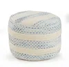 Homezia 18" Blue Cotton Blend Ottoman