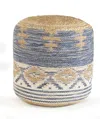 Homezia 18" Blue Jute Ottoman