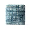 Homezia 18" Blue Polyester Blend Ottoman