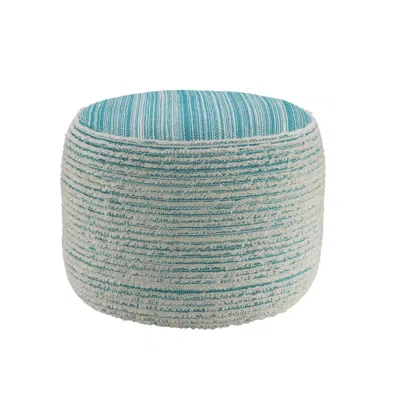 Homezia 18" Blue Polyester Ottoman