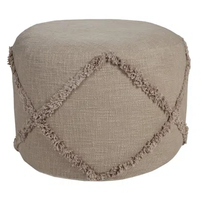 Homezia 18" Brown 100% Cotton Ottoman