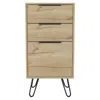 Homezia 18" Brown And Black Three Drawer Chest