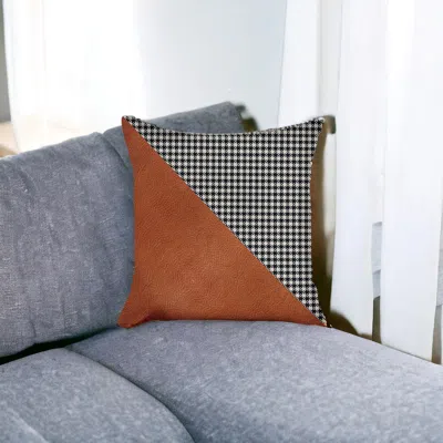 Homezia 18" Brown And Black Throw Pillow Cover In Multi