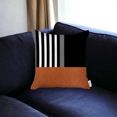 Homezia 18" Brown And Black Throw Pillow Cover
