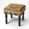 Homezia 18" Brown Linen Ottoman