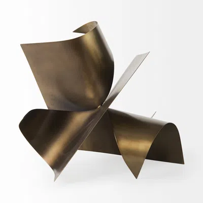 Homezia 18" Contempo Antiqued Gold Abstract Sculpture