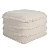 Homezia 18" Cream 100% Cotton Ottoman
