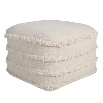 Homezia 18" Cream 100% Cotton Ottoman