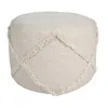 Homezia 18" Cream 100% Cotton Ottoman