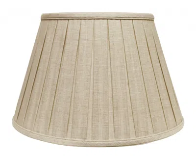 Homezia 18" Cream Slanted Paperback Linen Lampshade With Box Pleat In Neutral