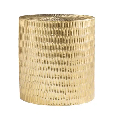 Homezia 18" Gold Manufactured Wood And Solid Wood Round End Table