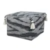 Homezia 18" Gray 100% Cotton Ottoman