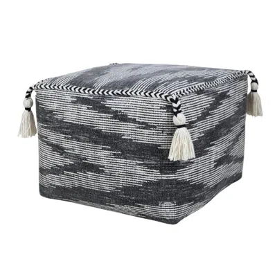 Homezia 18" Gray 100% Cotton Ottoman