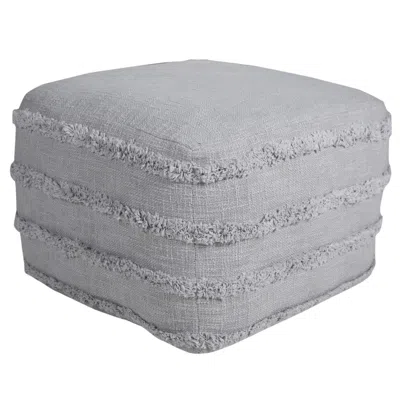 Homezia 18" Gray 100% Cotton Ottoman