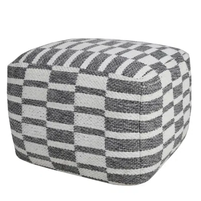 Homezia 18" Gray 100% Cotton Ottoman