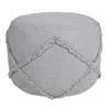 Homezia 18" Gray 100% Cotton Ottoman