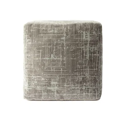 Homezia 18" Gray Polyester Blend Ottoman