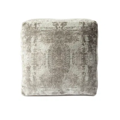 Homezia 18" Gray Polyester Blend Ottoman In Brown
