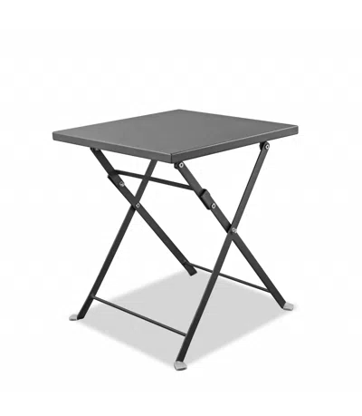 Homezia 18" Gray Stainless Steel End Table