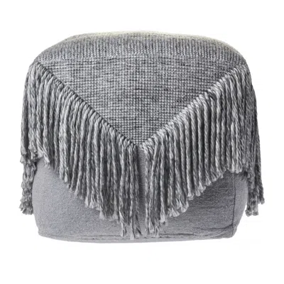 Homezia 18" Gray Wool Ottoman