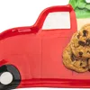 Homezia 18" Green And Red Red Truck Porcelain China Christmas Serving Tray In Multi