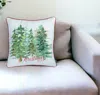 Homezia 18" Green And White Christmas Christmas Trees Throw Pillow Cover