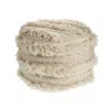 Homezia 18" Ivory 100% Cotton Ottoman