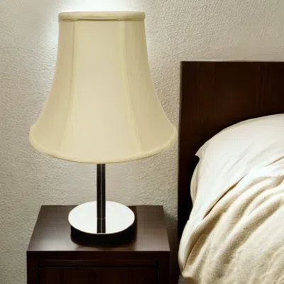 Homezia 18" Ivory Premium Bell Monay Shantung Lampshade In Neutral