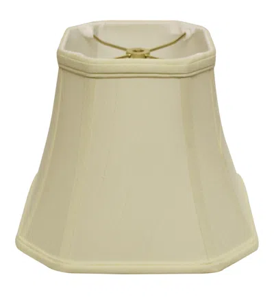 Homezia 18" Ivory Slanted Square Bell Monay Shantung Lampshade In Neutral
