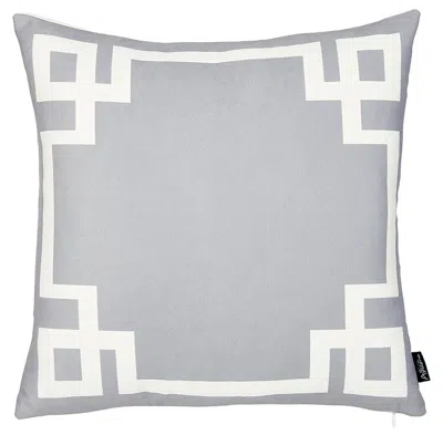 Homezia 18" Light Grey And White Geometric Decorative Throw Pillow Cover In Gray