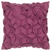 Homezia 18" Magenta Solid Color Floral Dimensional Applique Throw Pillow