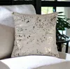 Homezia 18" Natural & Gold Cowhide Throw Pillow