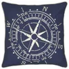 Homezia 18" Navy And White Nautical Compass Throw Pillow