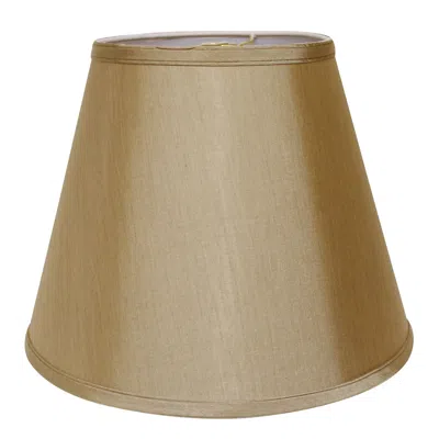 Homezia 18" Pale Brown Empire Deep Slanted No Slub Lampshade In Gold
