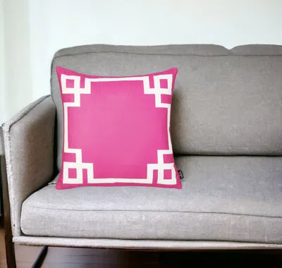 Homezia 18" Pink And White Throw Pillow Cover