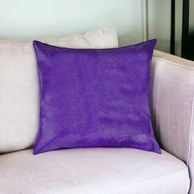 Homezia 18" Purple Cowhide Throw Pillow