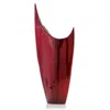 Homezia 18" Red Aluminum Contemporary Pointed Table Vase