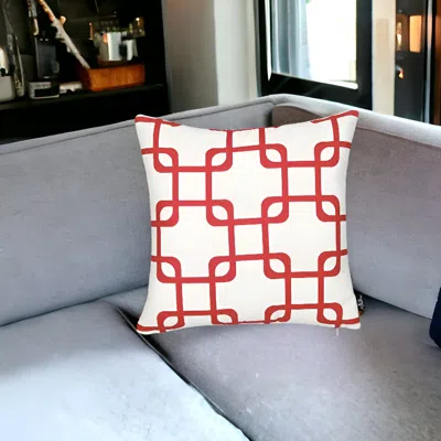 Homezia 18" Red And White Throw Pillow Cover