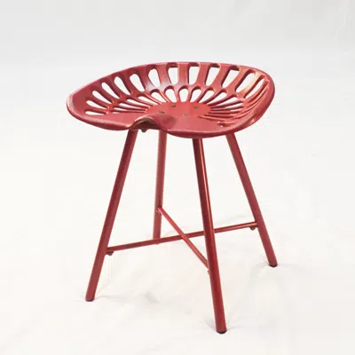 Homezia 18" Red Iron Backless Bar Chair