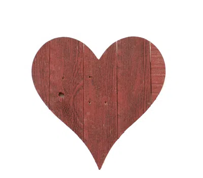 Homezia 18" Rustic Farmhouse Red Wooden Heart