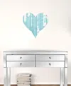 Homezia 18" Rustic Farmhouse Turquoise Wooden Heart