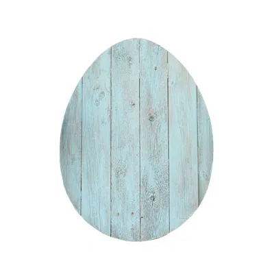 Homezia 18" Rustic Farmhouse Turquoise Wooden Large Egg