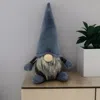 Homezia 18" Slate Blue And Gray Fabric Standing Gnome Sculpture