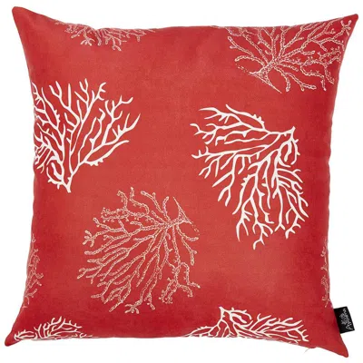 Homezia 18" Square Red Coral Reef Decorative Throw Pillow Cover
