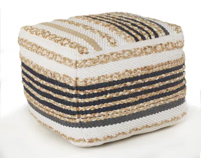 Homezia 18" Tan Jute Ottoman