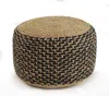 Homezia 18" Tan Jute Ottoman